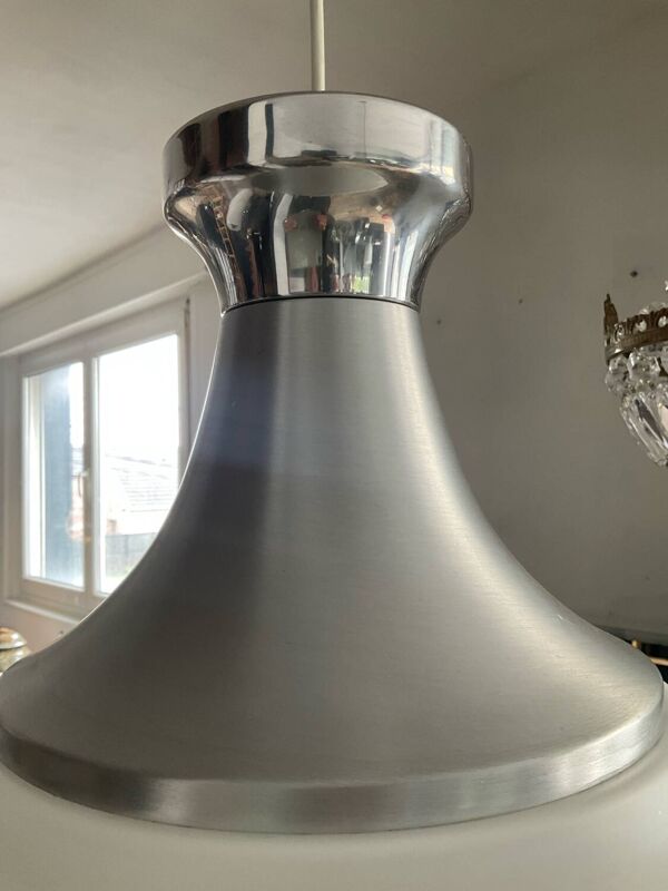 Suspension Stilux Milano en opaline des années 70