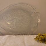 Large vintage glass fish dish