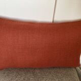 Paprika linen cushion