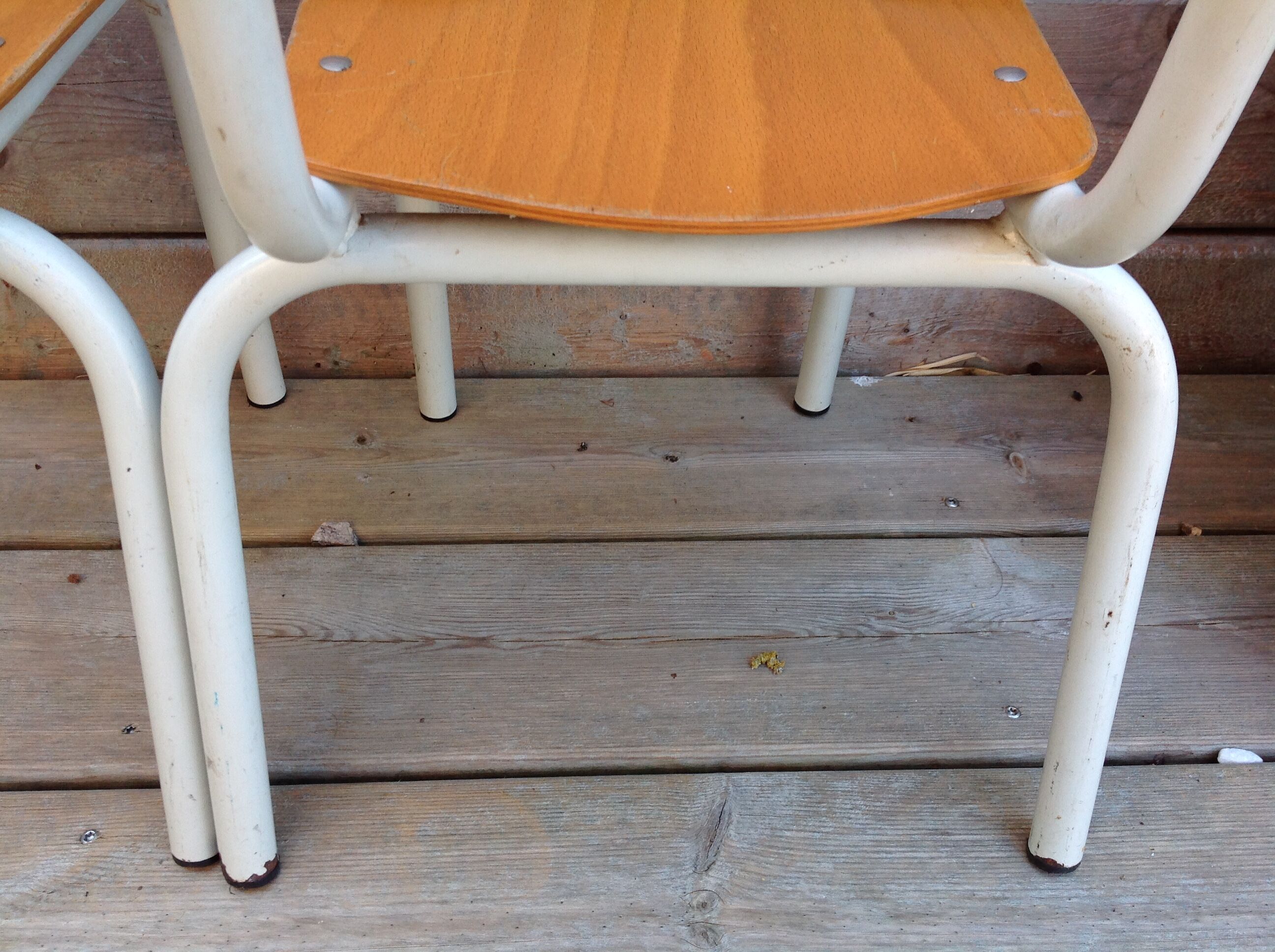 Duo of child school boy chairs