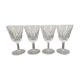 Set of 4 glasses of water/wine foot in vintage shell chiseled crystal