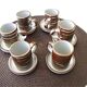 6 tasses à café et sous-tasses en grès