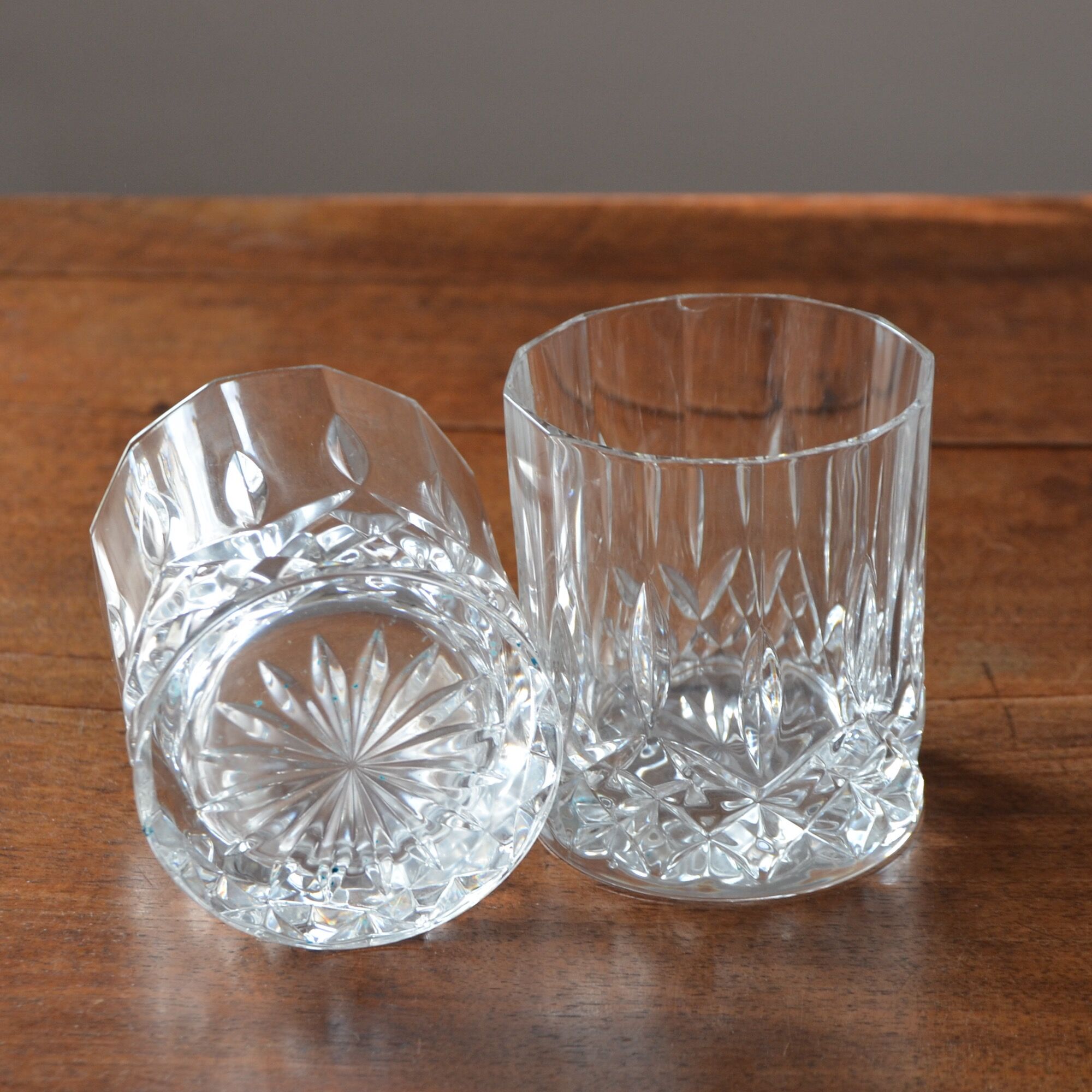 6 cut crystal whiskey glasses