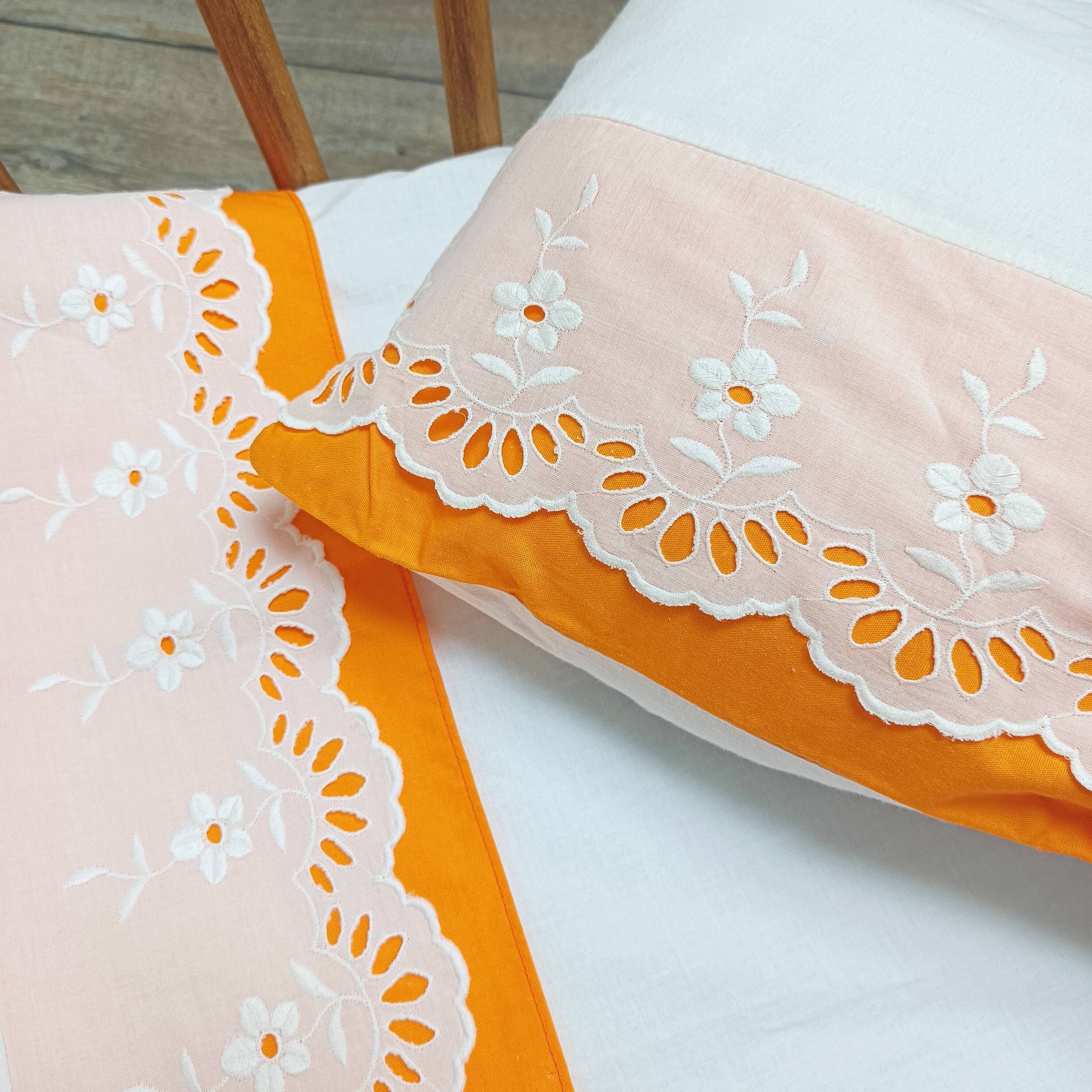 Vintage baby set, sheet + pillowcase