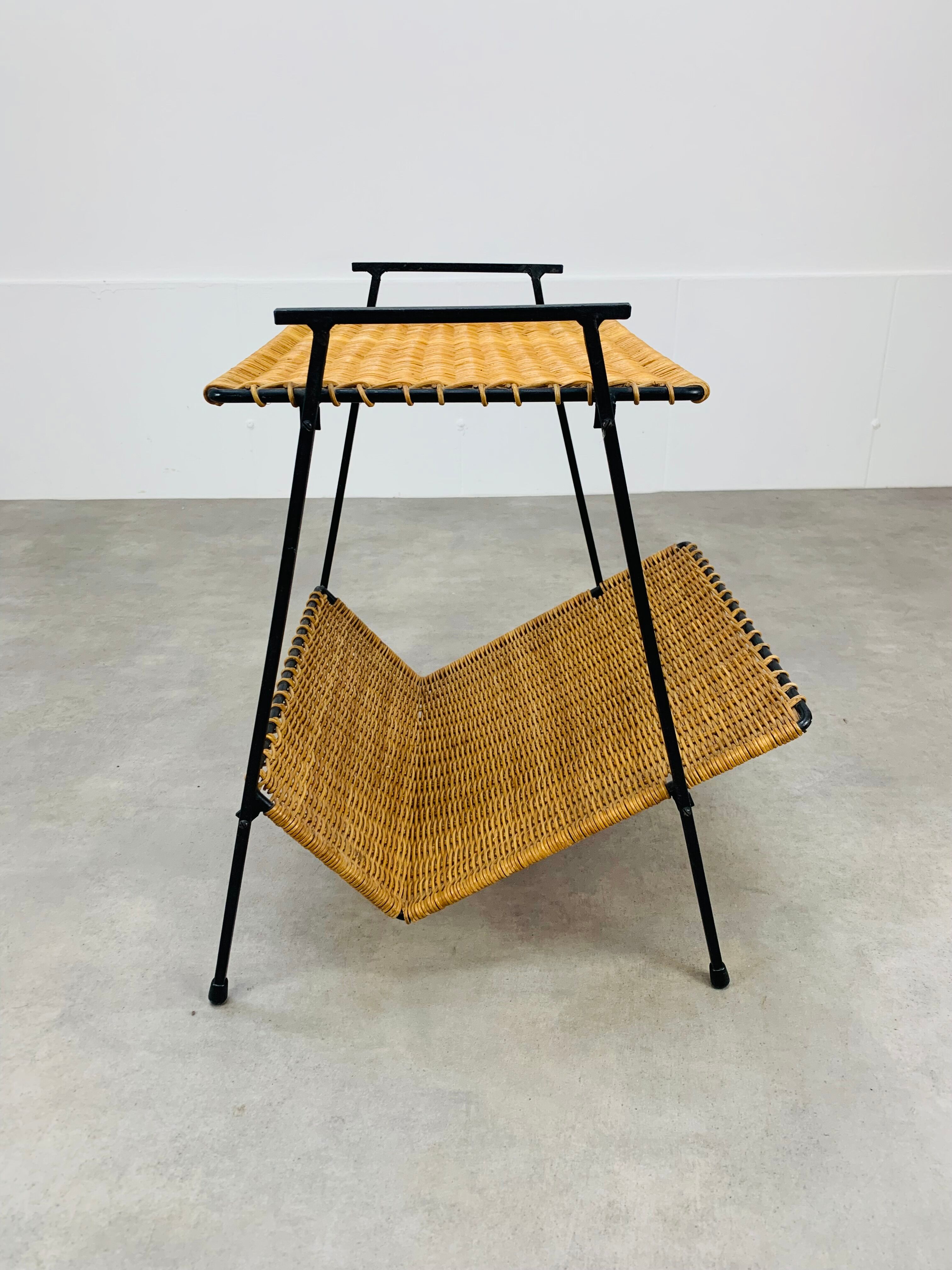 Side table rattan metal 50s, door review