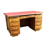 Tray red vinyl wooden desk