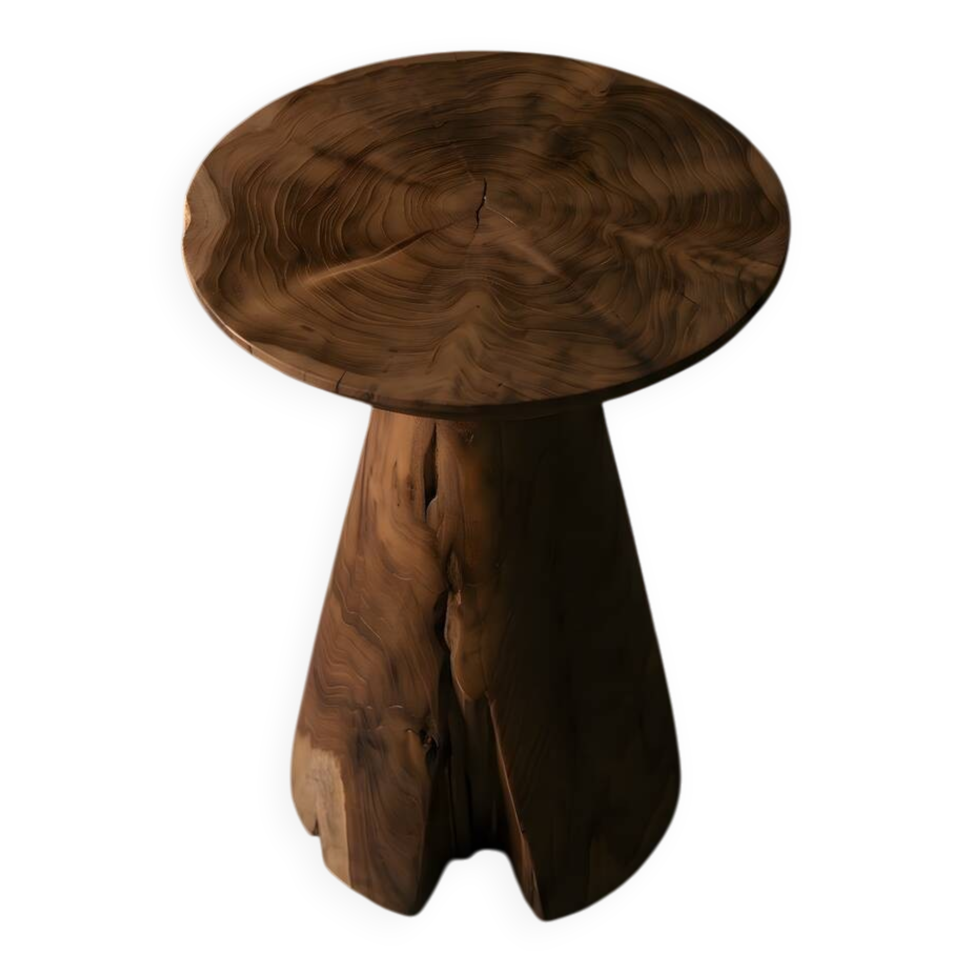 DINA side table stool in hand-carved solid recycled teak.