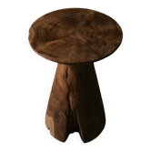 DINA side table stool in hand-carved solid recycled teak.