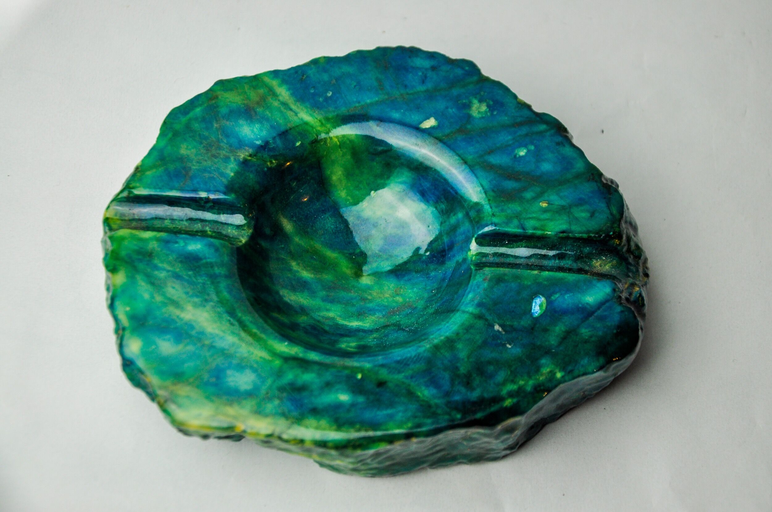 Cendrier en albâtre turquoise par Romano Bianchi, Italie, 1970