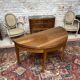 Oval table half moon walnut stamped period directoire xviii th century
