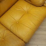 Yellow leather sofa, Italian design, 1960s, manufacturer: B&B Italia, design