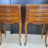 Louis XV style 3-drawer bedside tables