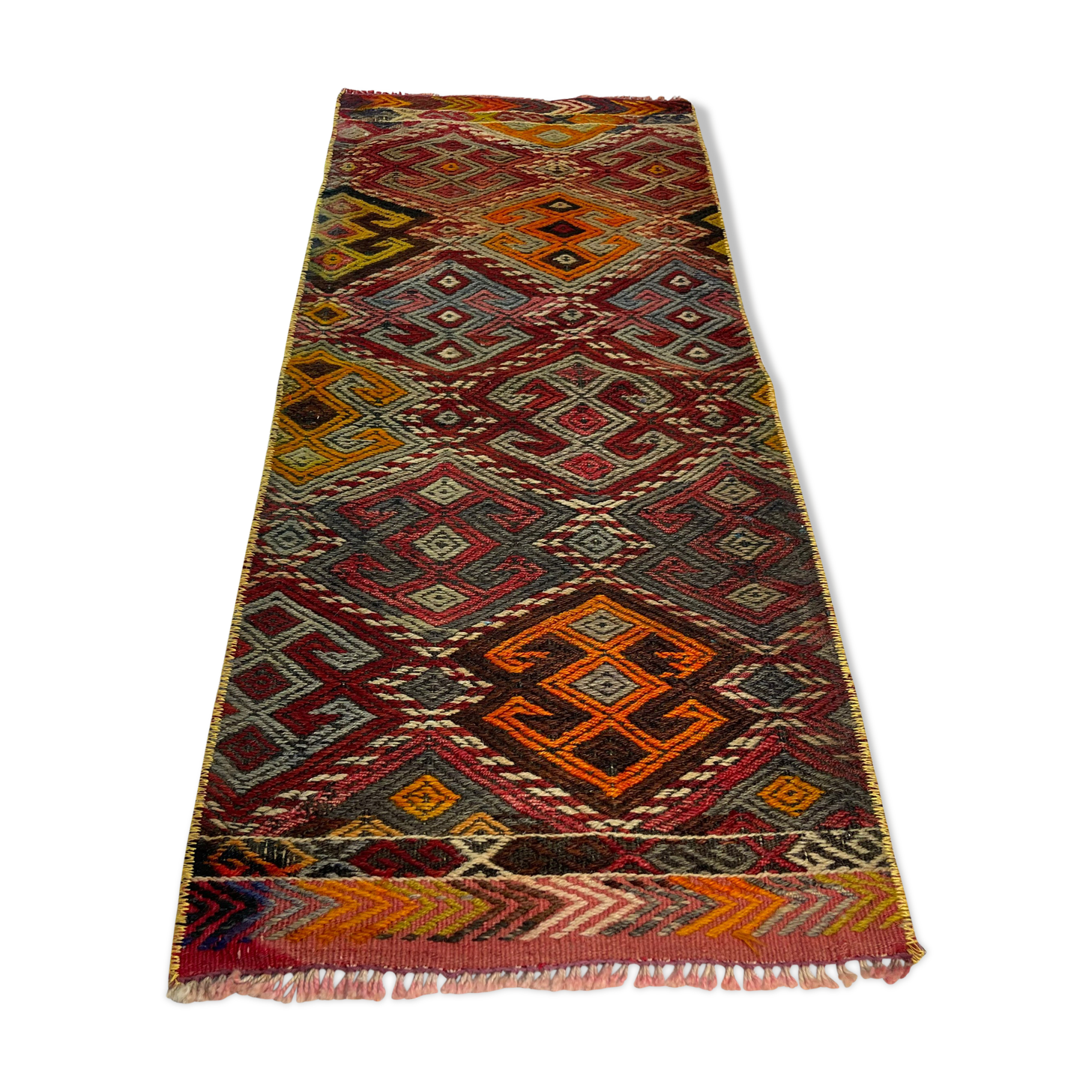Vintage turkish kilim rug 103 x 43 cm
