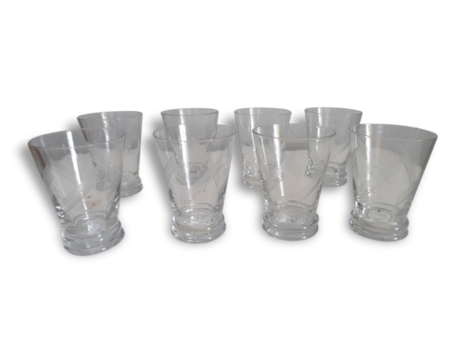 8 small old lenses crafted, art deco