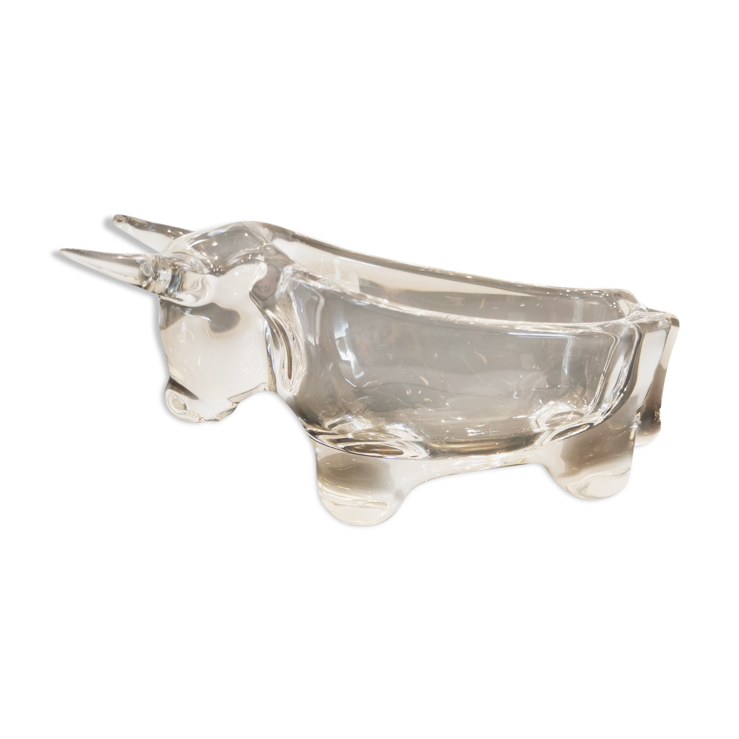 empty pocket/animal ashtray in Vannes crystal: Taurus