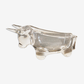 empty pocket/animal ashtray in Vannes crystal: Taurus