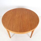 Table à manger ronde restaurée par Villy Schou Andersen / chêne / design danois moderne des années 1960 / 1970
