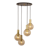 Large smoked glass chandelier design by Ott Int. Germany, 1970s.