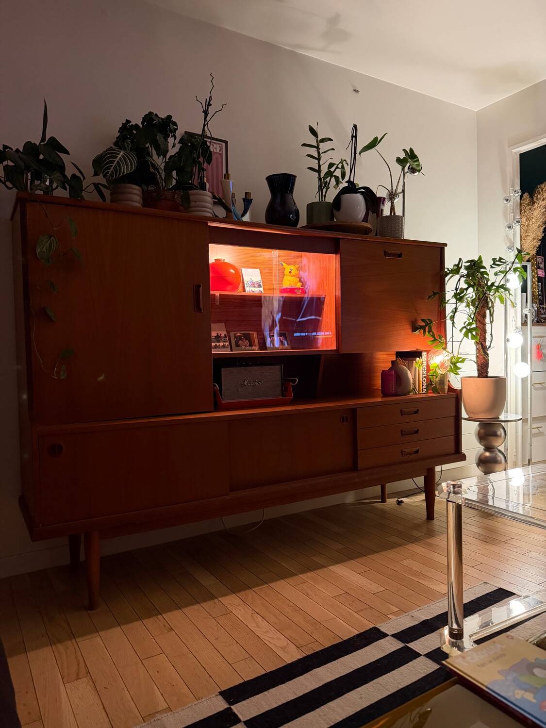 Vintage Scandinavian teak sideboard – 1960s–70s