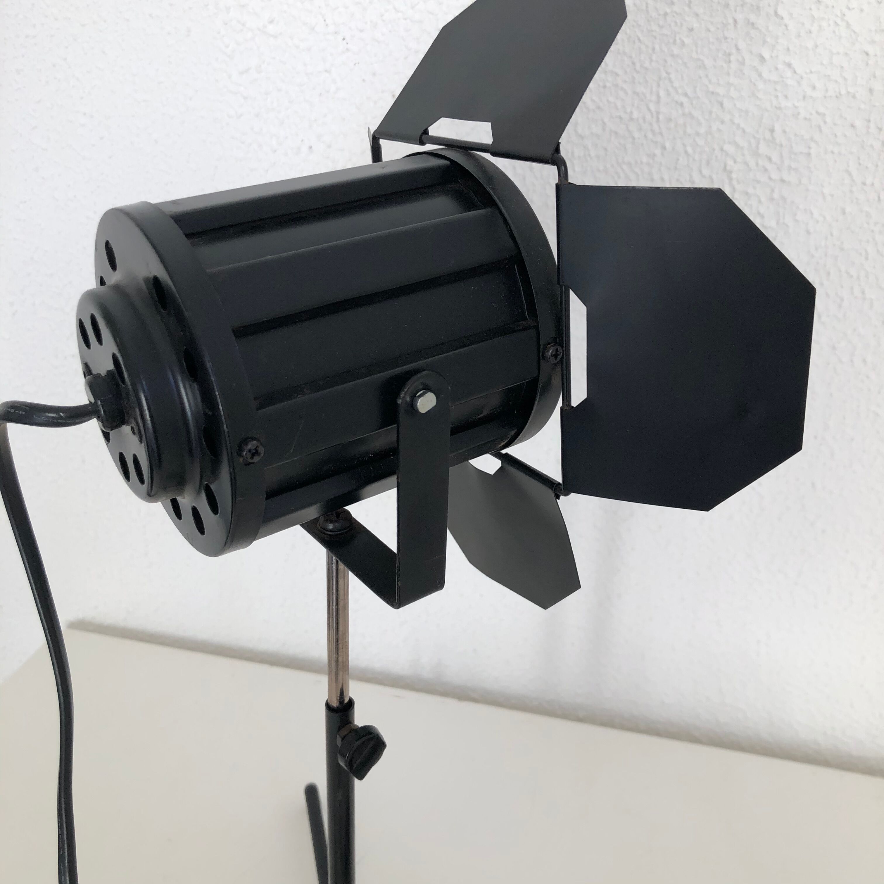 Vintage black projector lamp 1970 - 40 cm