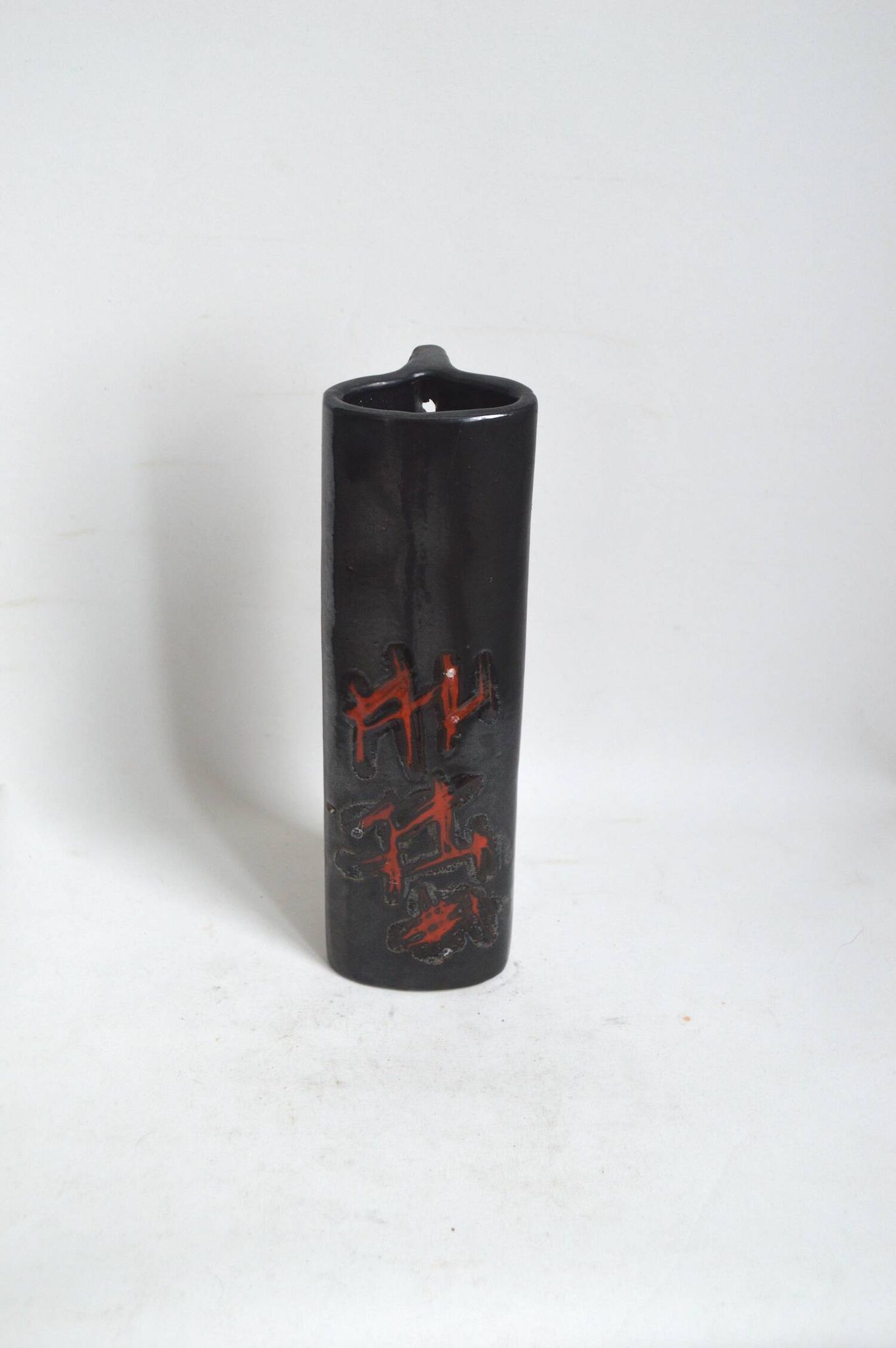 Black abstract vase