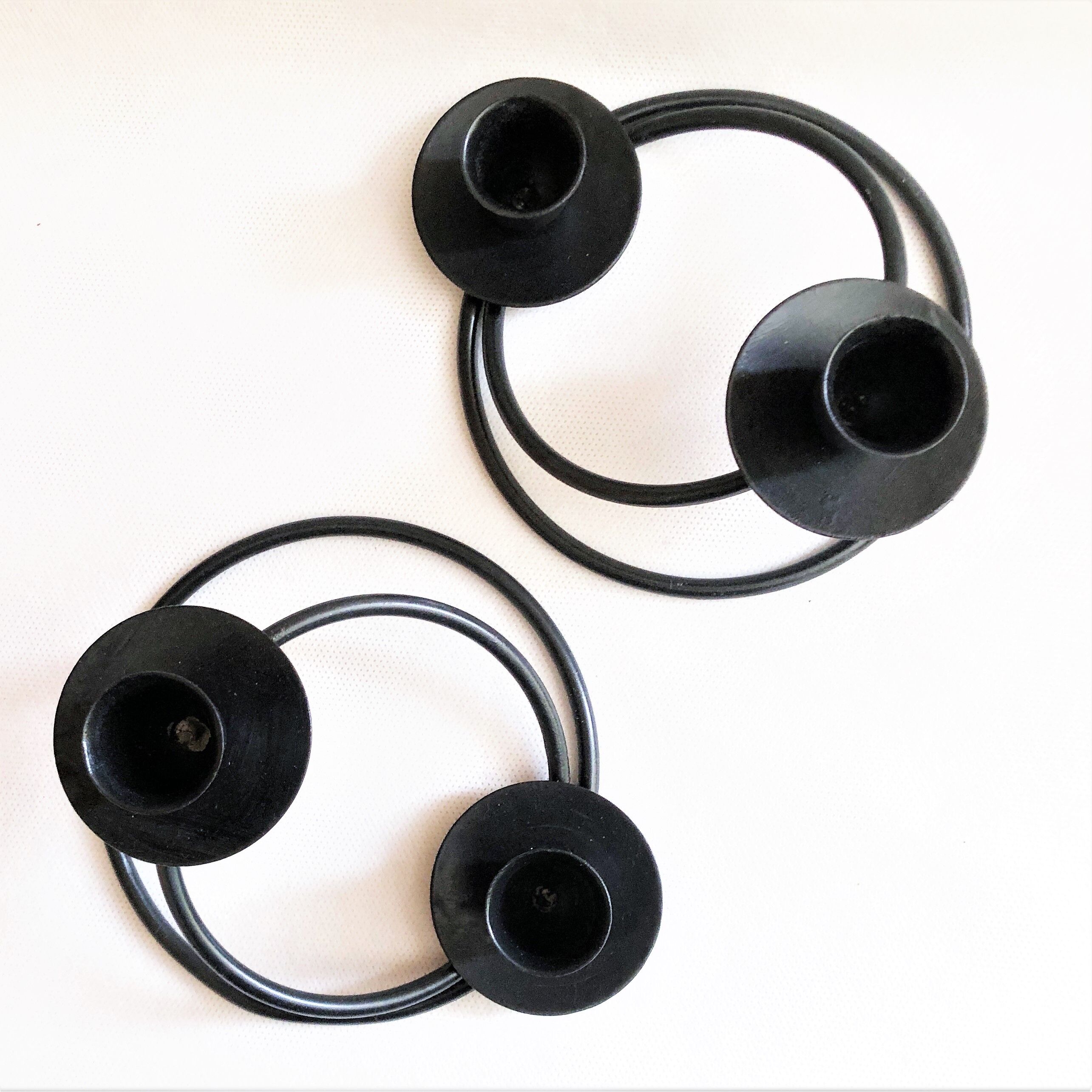 Pair of candlesticks candlesticks black wrought iron