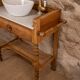 Marble and wood washbasin furniture in Louis-Philippe style.