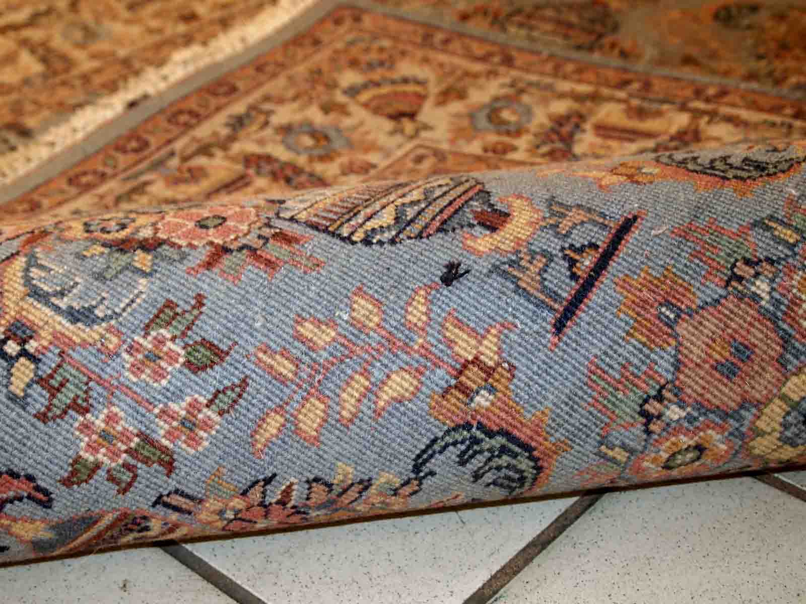 Vintage indian carpet tabriiz handmade 126cm x 188cm 1960s, 1c736