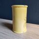 Vintage 1960s Vallauris Yellow Ceramic Vase, Blue Peacock Feather Decor