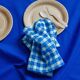Serviette de table bistrot, carreaux bleus