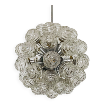 Lustre en verre bullé par Doria