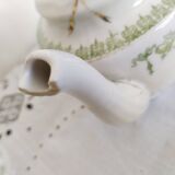 Service à thé  en porcelaine anglaise  , vert et or , antique