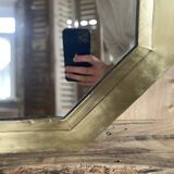 Hexagonal brass mirror