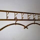 Art-Deco brass Coat Rack  &  2 Hangers, France, 1940s