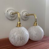 Pair of white wall lights