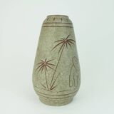 Vase en céramique u-keramik du début des années 1960, modèle no. 137/30 décor éléphants et palmiers