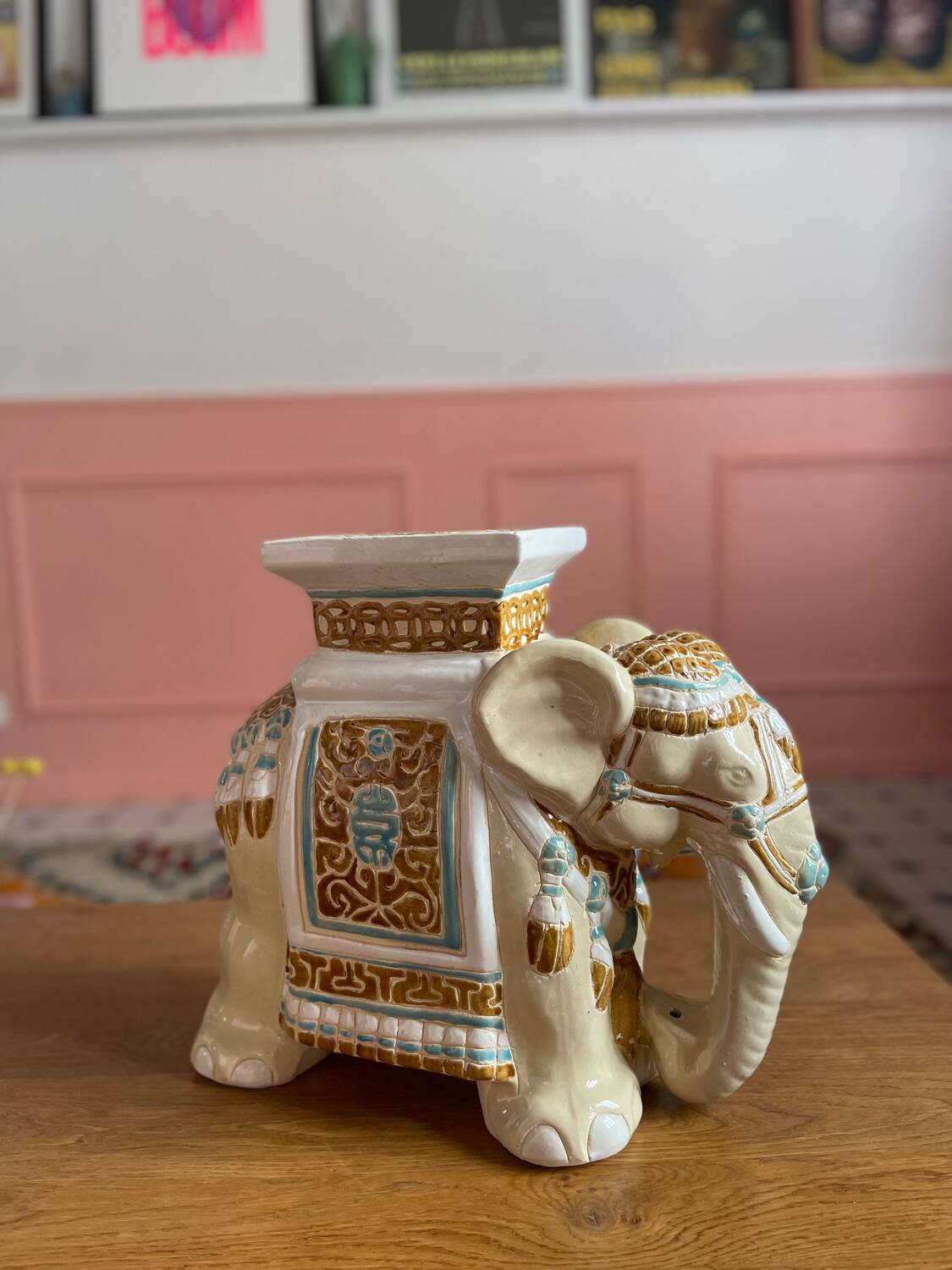 Ceramic elephant plant holder