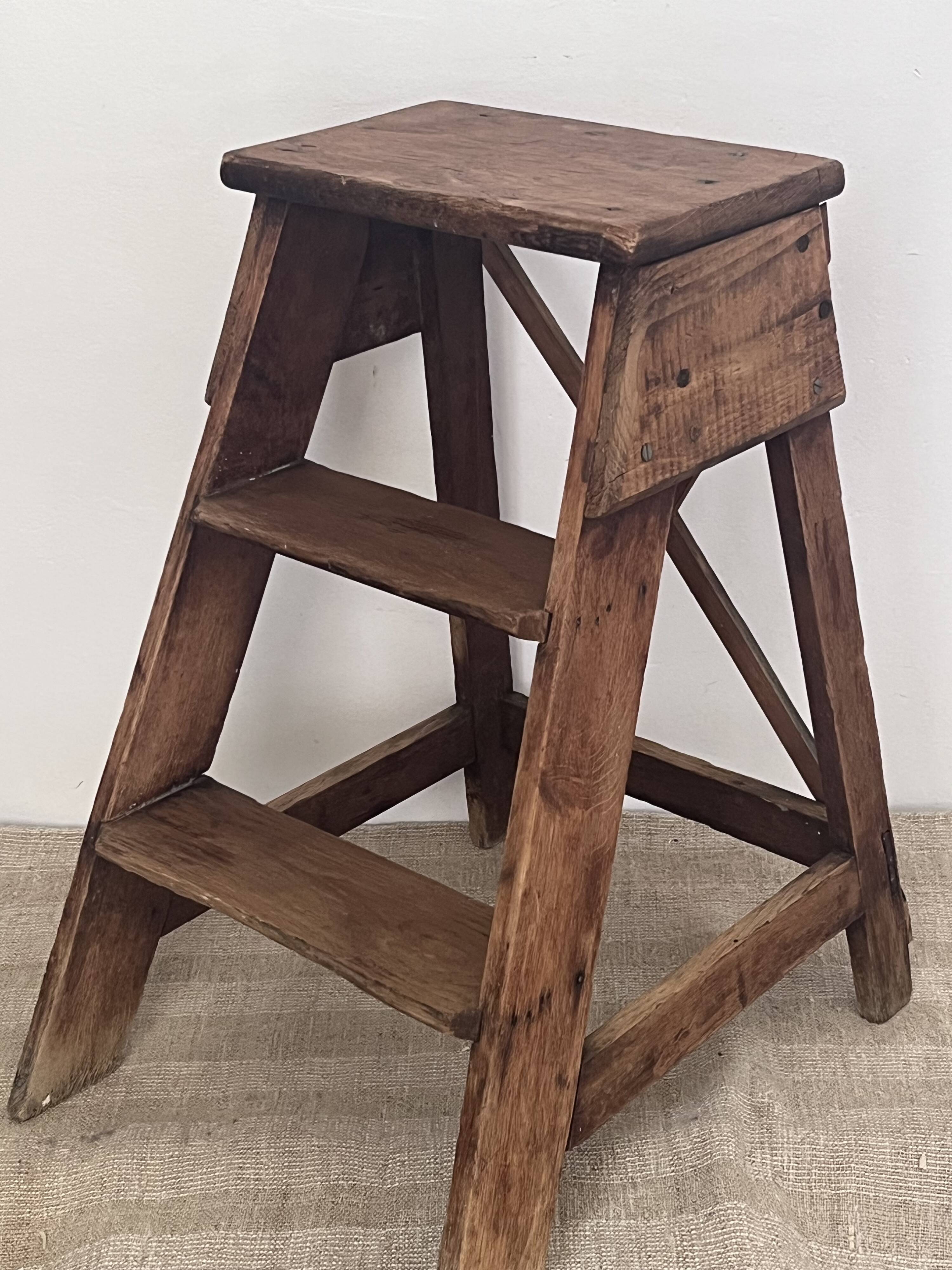 Old wooden footstool – Folk art