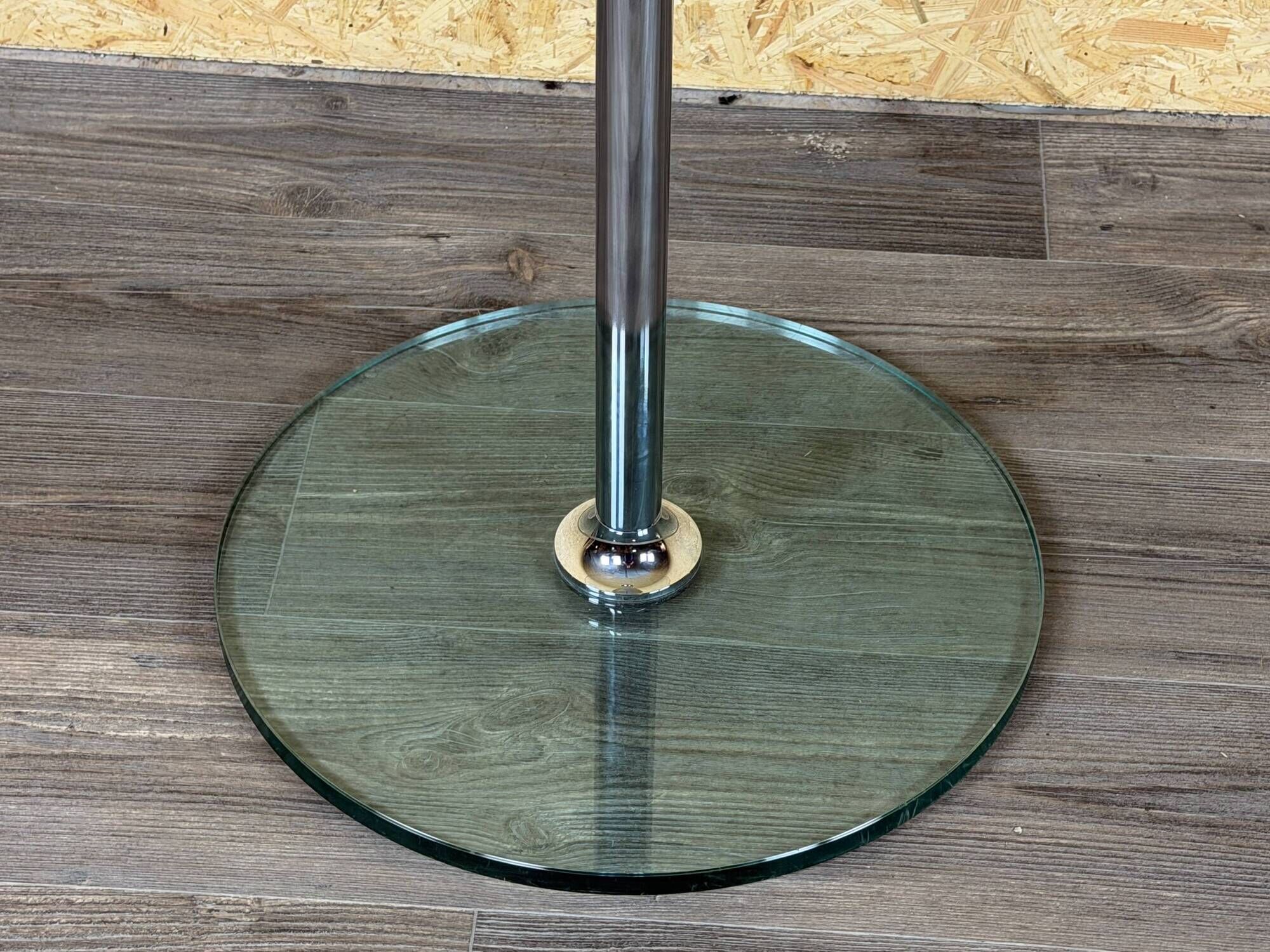 1970s 1980s Coffee Table Side Table in Chrome and Glass Space Age Design