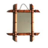 Small mirror with turned wooden frame, 1930s