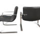 Modern leather and steel armchair