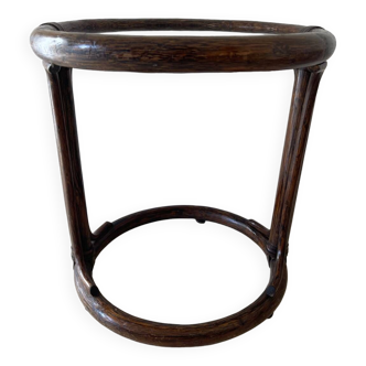 Rattan and smoked glass side table