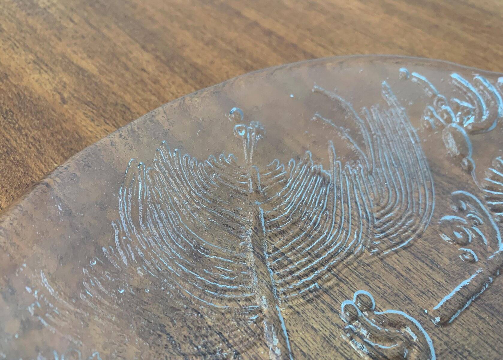 Vintage Swedish glass plate Doran by Goran Warff for Kosta Boda