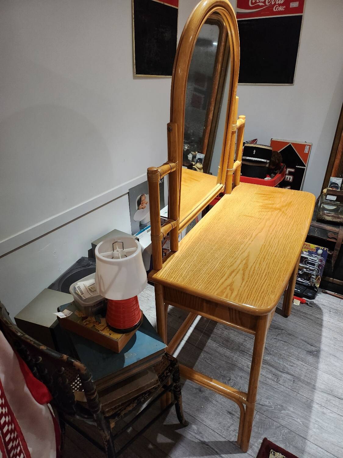Vintage rattan dressing table