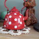 Enamelled polka dot teapot