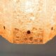 Vintage hexagonal glass and chrome pendant lamp from the 1960s.