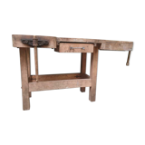 Old wooden workbench sidetable