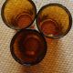 A set of 3 large amber orange glasses Duralex Vintage.