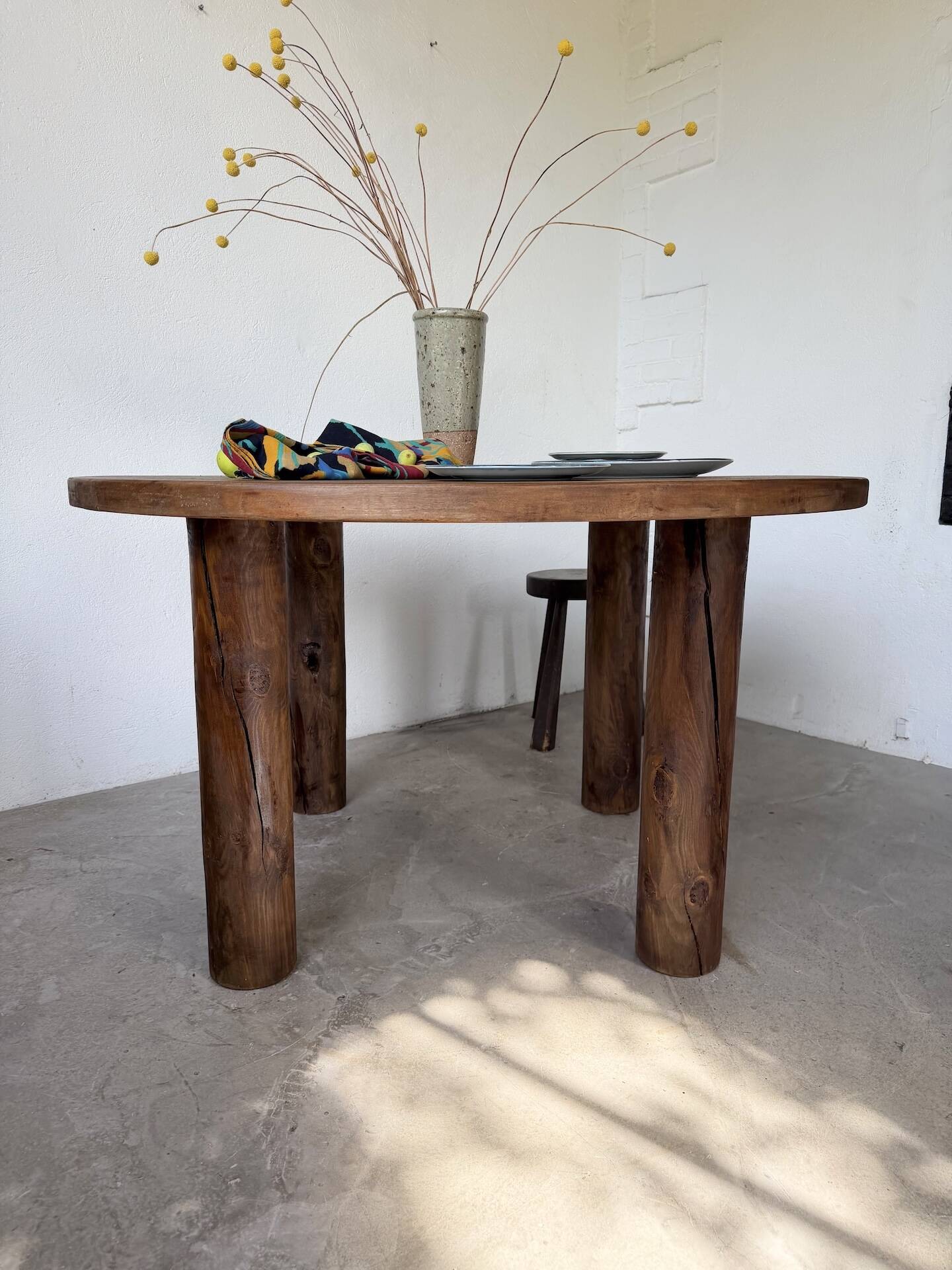 Round table 1950s constructivist walnut
