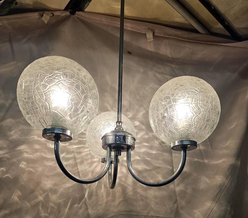 Vintage 70s globe pendant light